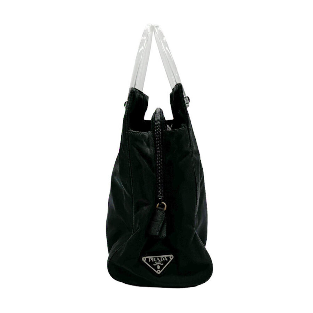 Prada Bag Black handbag Tessuto acrylic handles clear Shoulder